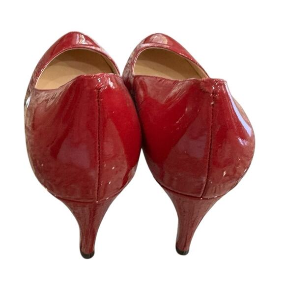 Cole Haan CHELSEA Red Patent slip on platform Leather Heels Sz 7 NWOB - Picture 4 of 10